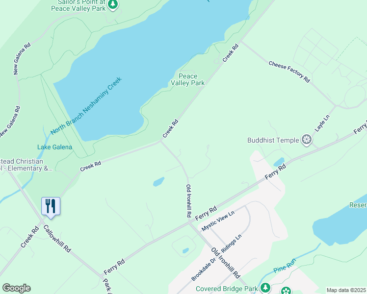 map of restaurants, bars, coffee shops, grocery stores, and more near 425 Old Ironhill Road in Doylestown