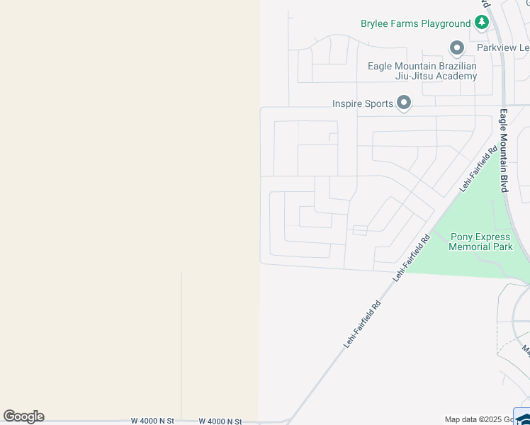 map of restaurants, bars, coffee shops, grocery stores, and more near 4665 North Eyrie Peak Lane in Eagle Mountain