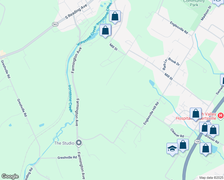 map of restaurants, bars, coffee shops, grocery stores, and more near 9 Furnace Hill Road in Boyertown