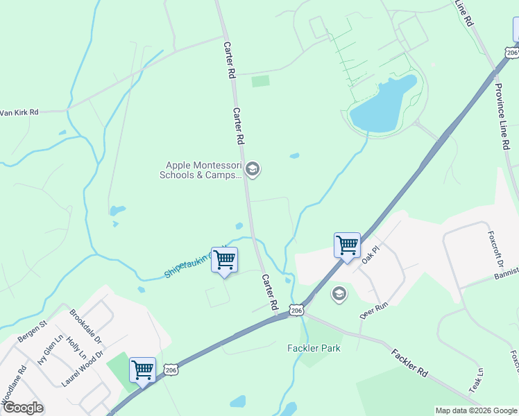 map of restaurants, bars, coffee shops, grocery stores, and more near 45 Carter Road in Princeton
