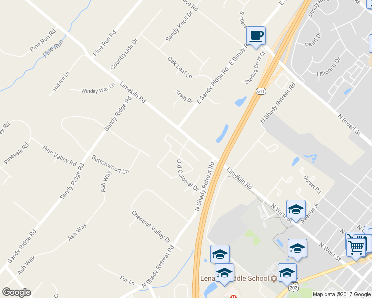 map of restaurants, bars, coffee shops, grocery stores, and more near 19 Gatehouse Lane in Doylestown