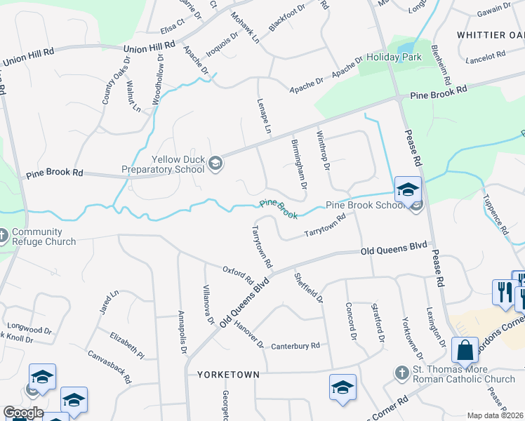 map of restaurants, bars, coffee shops, grocery stores, and more near 23 Tarrytown Road in Manalapan Township