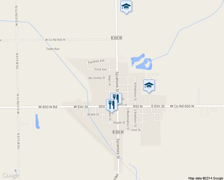 map of restaurants, bars, coffee shops, grocery stores, and more near 106 Mulberry Street in Gaston