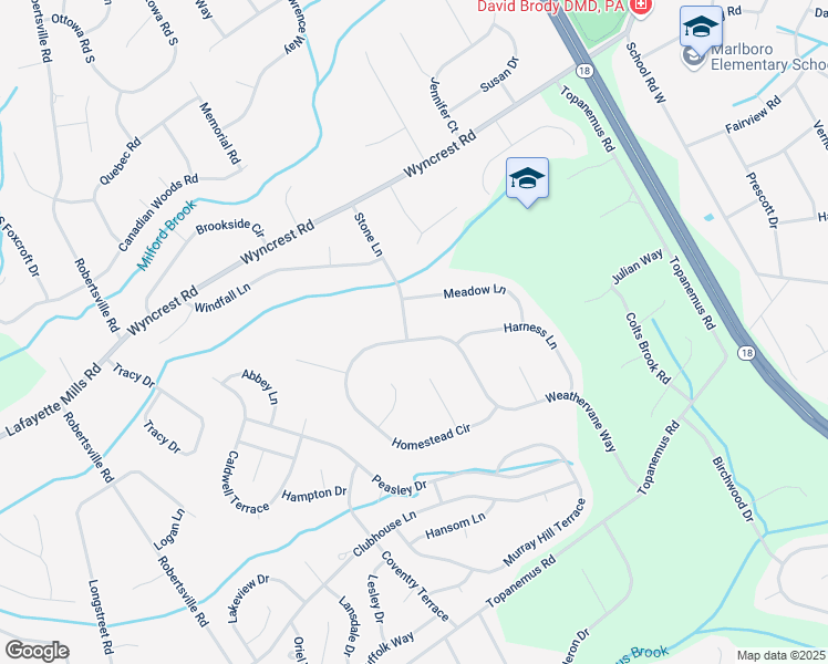 map of restaurants, bars, coffee shops, grocery stores, and more near 86 Homestead Circle in Marlboro