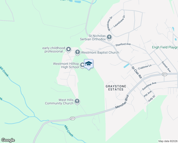 map of restaurants, bars, coffee shops, grocery stores, and more near 200 Fair Oaks Drive in Johnstown
