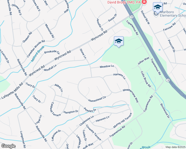 map of restaurants, bars, coffee shops, grocery stores, and more near 86 Homestead Circle in Marlboro