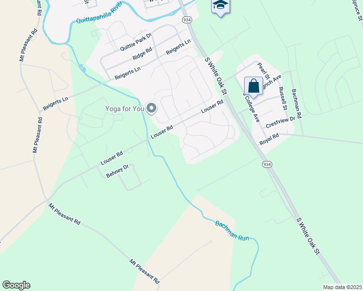 map of restaurants, bars, coffee shops, grocery stores, and more near North Lancaster Street in Lebanon