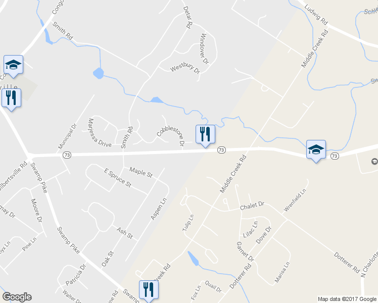 map of restaurants, bars, coffee shops, grocery stores, and more near 3116 Layfield Road in Gilbertsville