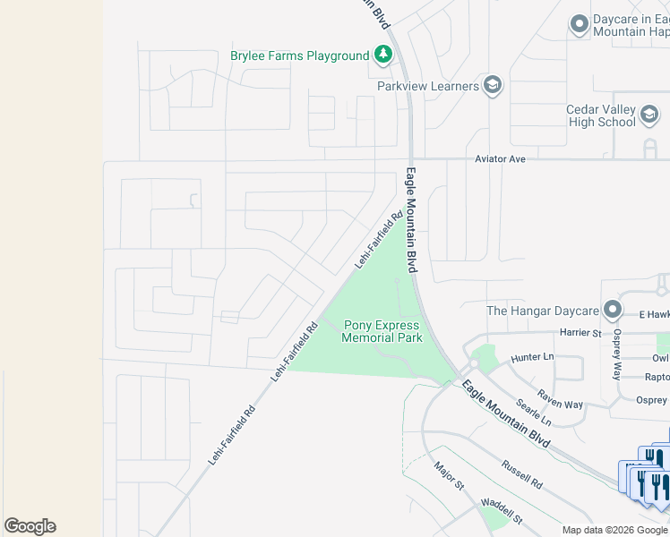 map of restaurants, bars, coffee shops, grocery stores, and more near 4709 North Mount Waas Drive in Eagle Mountain