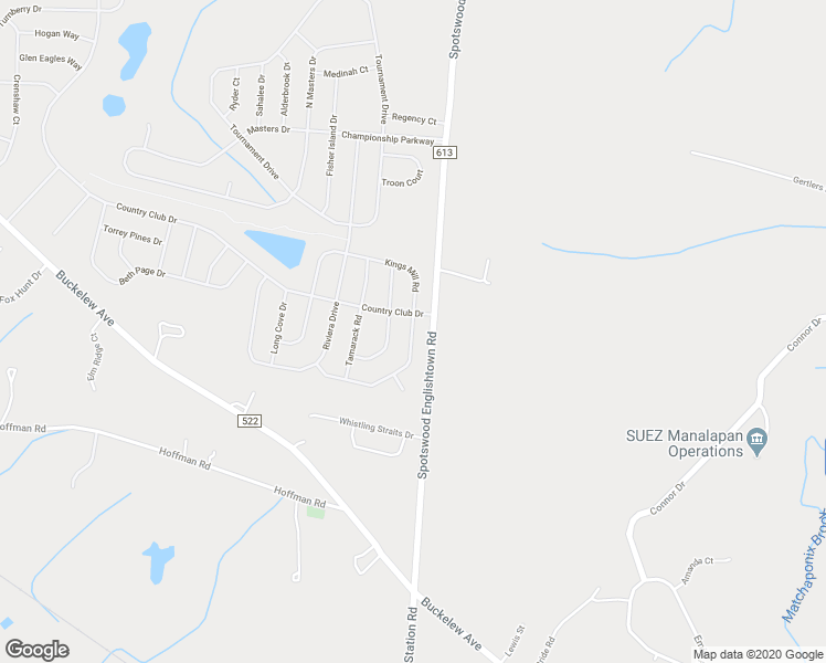 map of restaurants, bars, coffee shops, grocery stores, and more near 44 Kings Mill Road in Monroe Township