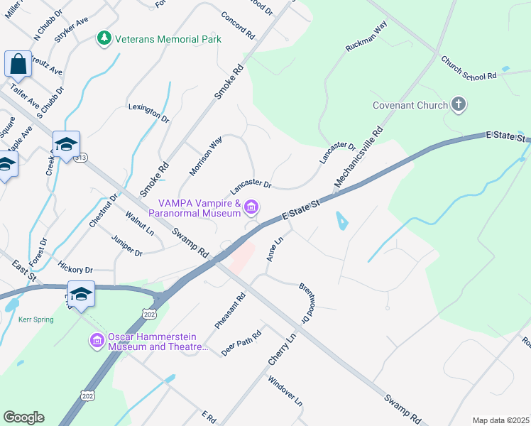 map of restaurants, bars, coffee shops, grocery stores, and more near 3718 U.S. 202 in Doylestown