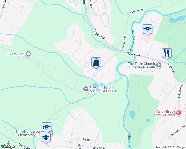 map of restaurants, bars, coffee shops, grocery stores, and more near 1916 Mayview Road in Bridgeville