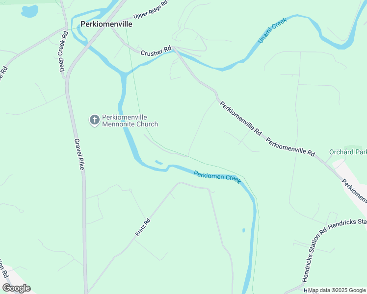 map of restaurants, bars, coffee shops, grocery stores, and more near 2073 Kratz Station Road in Harleysville