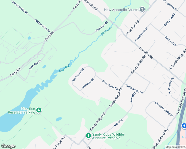 map of restaurants, bars, coffee shops, grocery stores, and more near 59 Pine Valley Road in Doylestown
