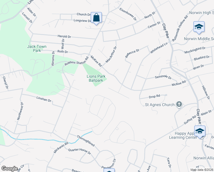 map of restaurants, bars, coffee shops, grocery stores, and more near 11895 Frieda Drive in Irwin