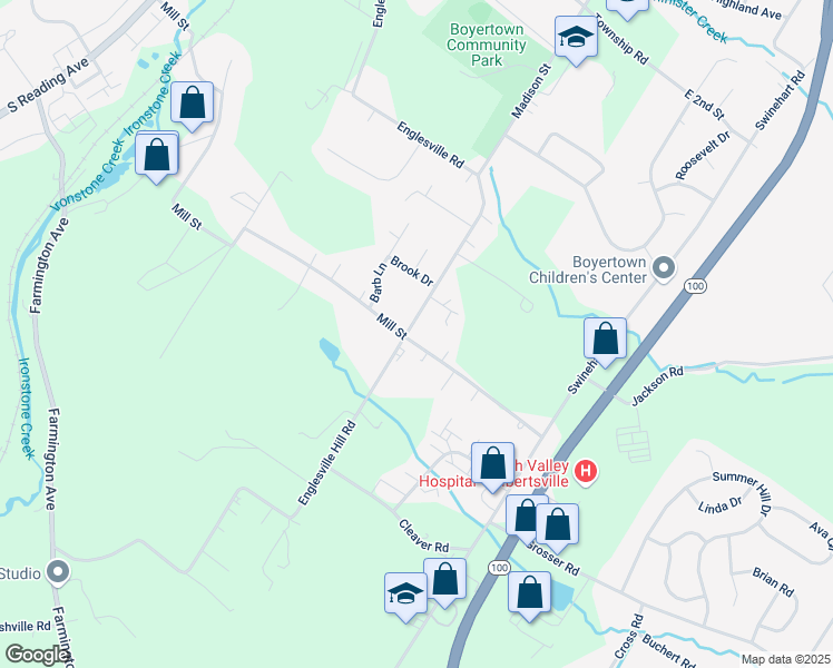 map of restaurants, bars, coffee shops, grocery stores, and more near 698 Englesville Rd in Boyertown