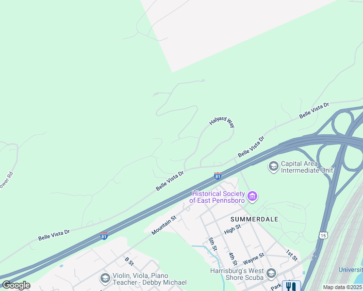 map of restaurants, bars, coffee shops, grocery stores, and more near 505 Leeward Lane in Enola