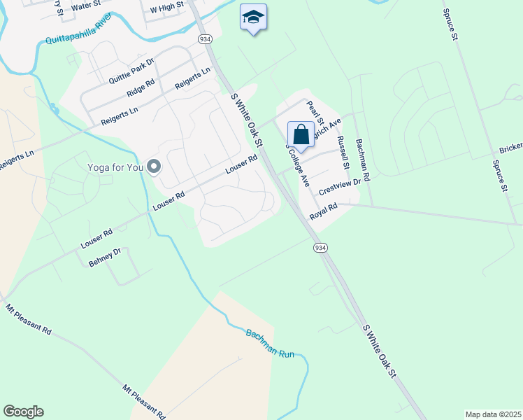 map of restaurants, bars, coffee shops, grocery stores, and more near 46 Blue Jay Way in Lebanon