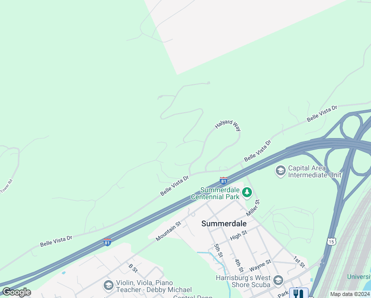 map of restaurants, bars, coffee shops, grocery stores, and more near 505 Leeward Lane in Enola