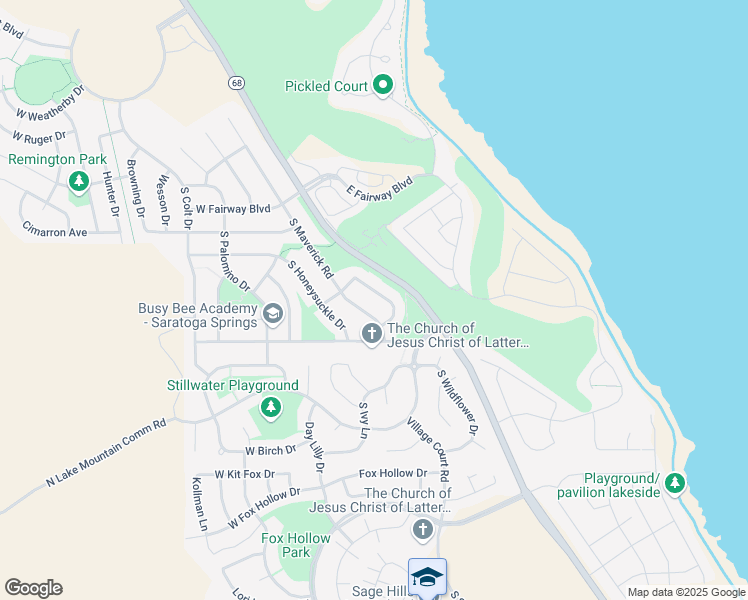 map of restaurants, bars, coffee shops, grocery stores, and more near 2493 South Aster Way in Saratoga Springs