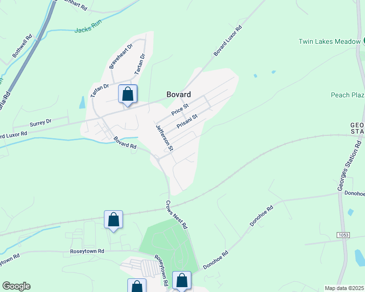 map of restaurants, bars, coffee shops, grocery stores, and more near 106 Burak Street in Bovard