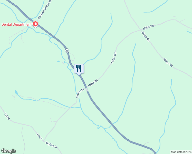 map of restaurants, bars, coffee shops, grocery stores, and more near 180 Miller Road in McDonald