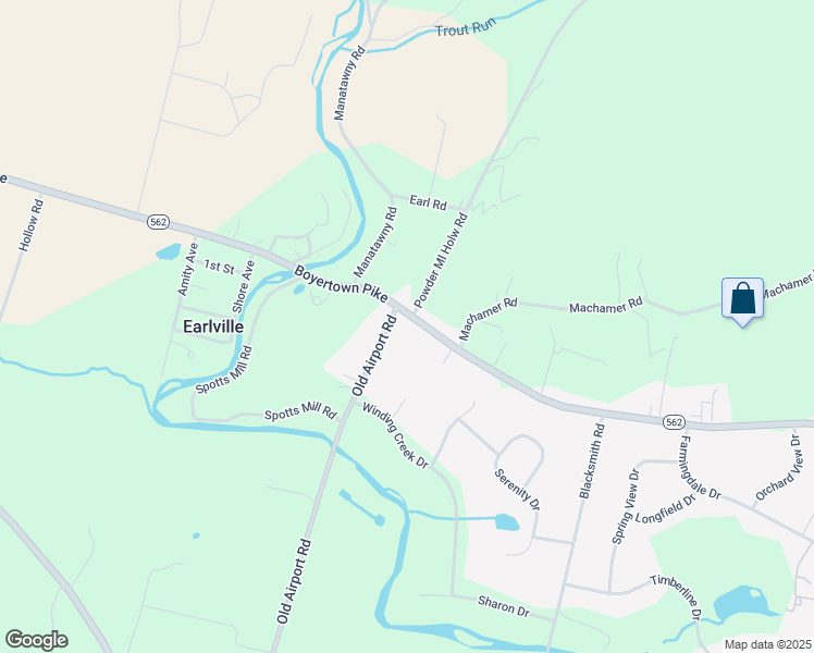 map of restaurants, bars, coffee shops, grocery stores, and more near 7411 Boyertown Pike in Douglassville