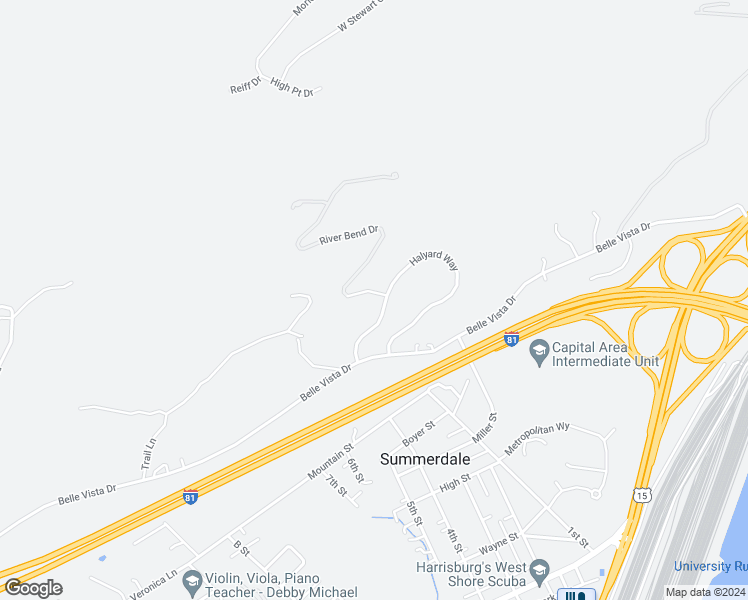 map of restaurants, bars, coffee shops, grocery stores, and more near 501 Leeward Lane in Enola