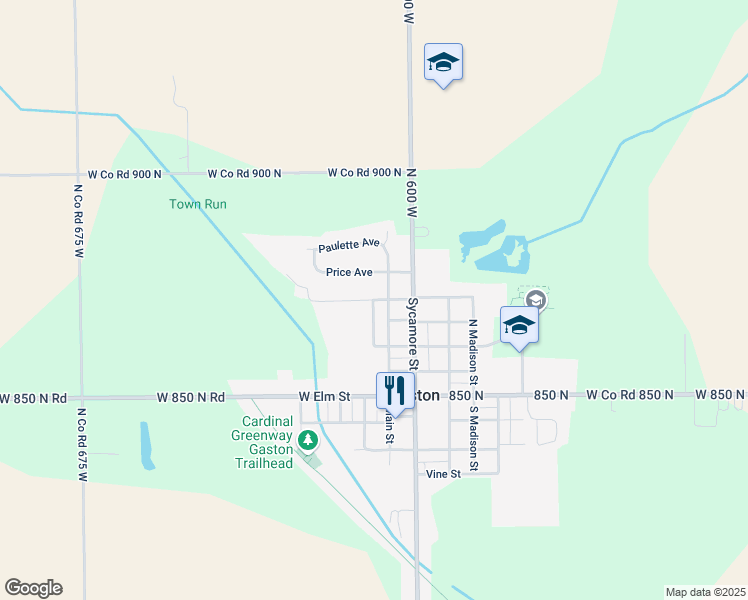 map of restaurants, bars, coffee shops, grocery stores, and more near Mc Kinley Street in Gaston