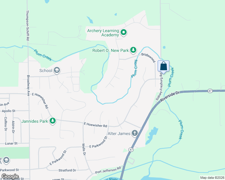 map of restaurants, bars, coffee shops, grocery stores, and more near 1223 Marvin Gene Court in Sidney