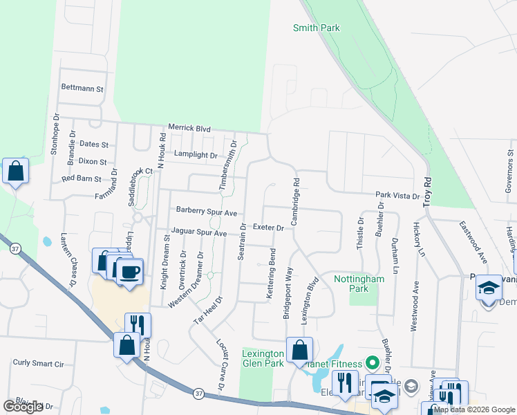map of restaurants, bars, coffee shops, grocery stores, and more near 217 Harwood Court in Delaware