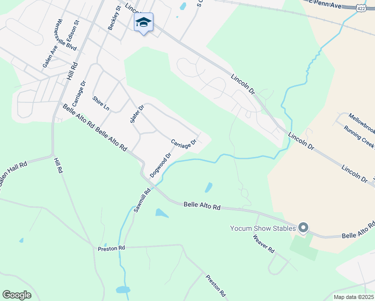 map of restaurants, bars, coffee shops, grocery stores, and more near 331 Carriage Drive in Wernersville