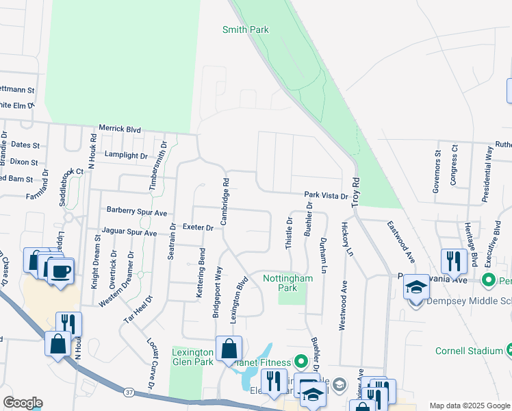 map of restaurants, bars, coffee shops, grocery stores, and more near 537 Ablemarle Circle in Delaware