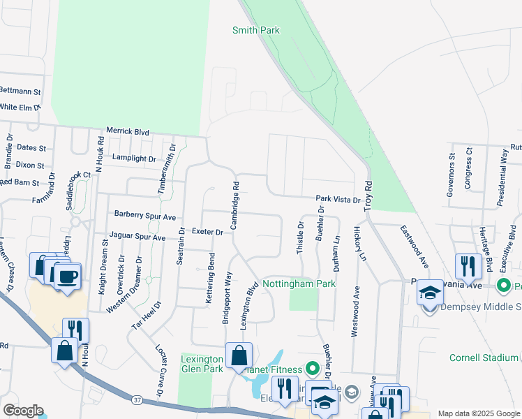 map of restaurants, bars, coffee shops, grocery stores, and more near 543 Ablemarle Circle in Delaware