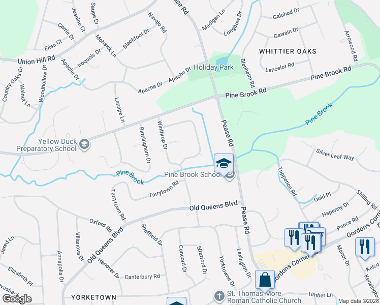 map of restaurants, bars, coffee shops, grocery stores, and more near 7 Chesapeake Road in Manalapan Township