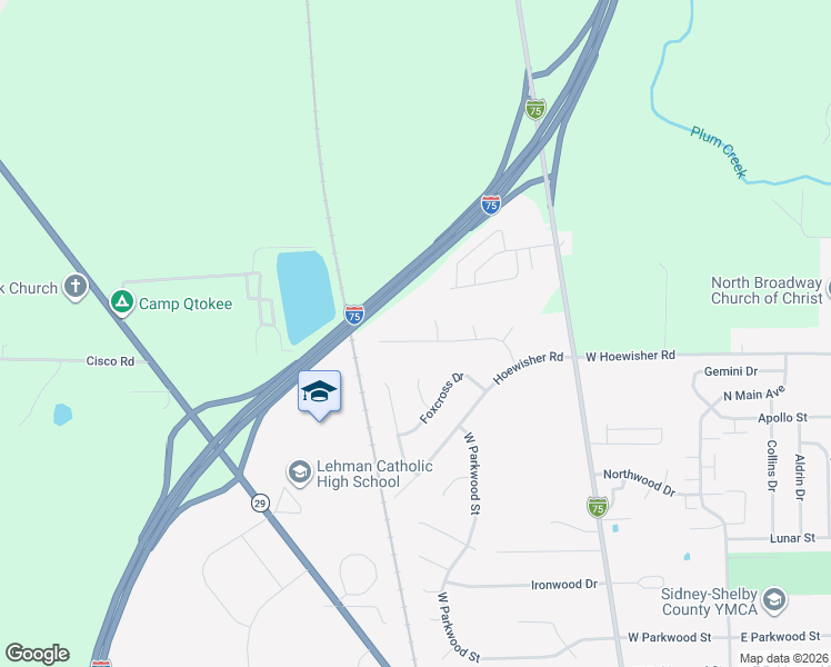 map of restaurants, bars, coffee shops, grocery stores, and more near 625 Addy Avenue in Sidney