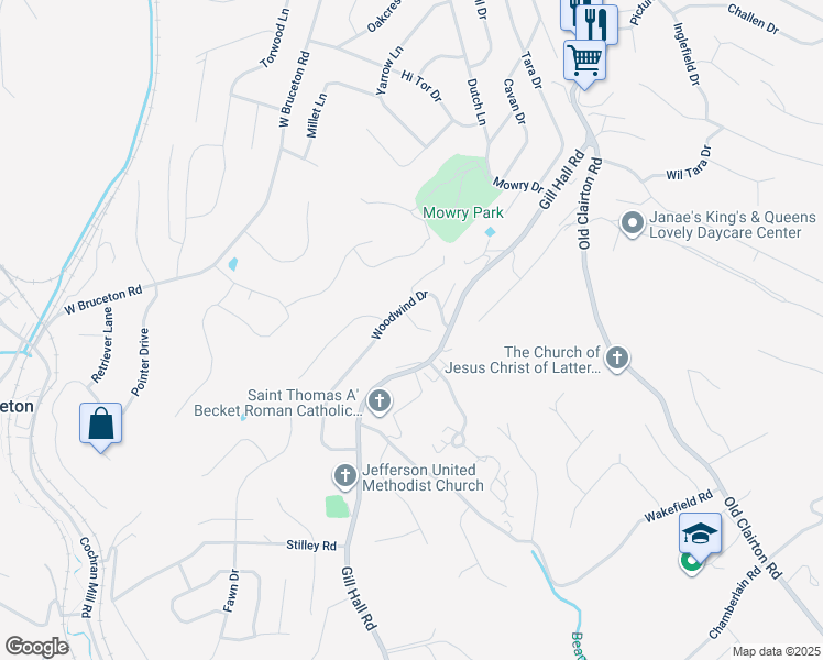 map of restaurants, bars, coffee shops, grocery stores, and more near 6024 Claire Valley Court in Clairton