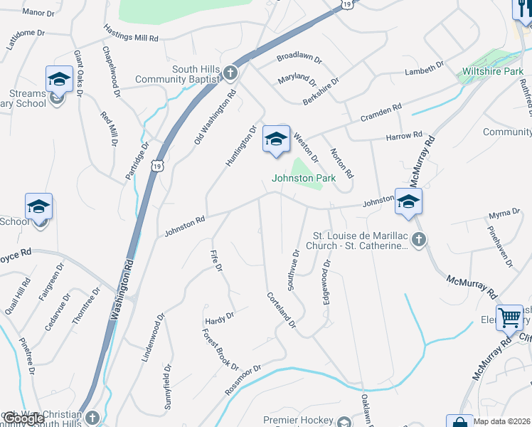 map of restaurants, bars, coffee shops, grocery stores, and more near 2426 Orchard Drive in Pittsburgh