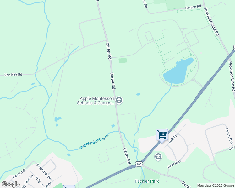 map of restaurants, bars, coffee shops, grocery stores, and more near 54 Carter Road in Princeton