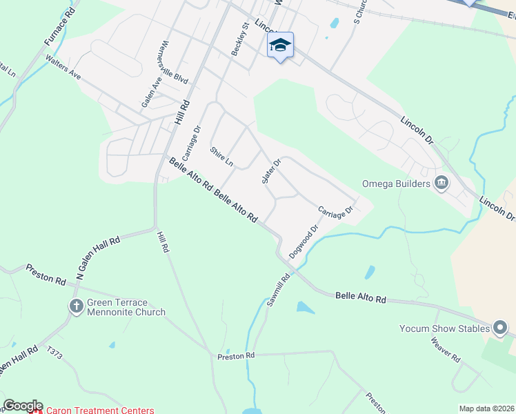 map of restaurants, bars, coffee shops, grocery stores, and more near 1 Slater Drive in Wernersville