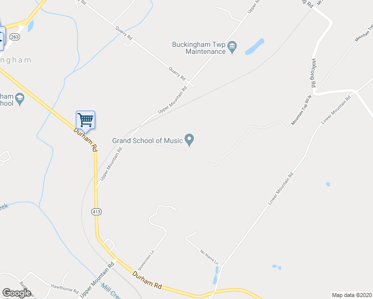 map of restaurants, bars, coffee shops, grocery stores, and more near 4757 Upper Mountain Road in New Hope