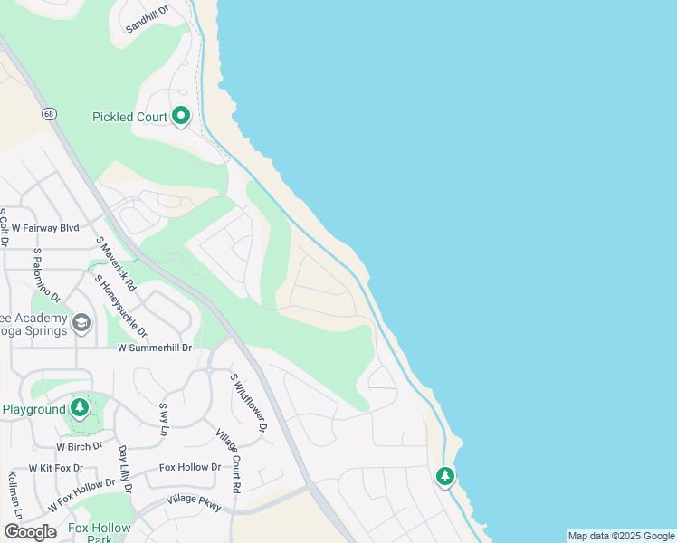 map of restaurants, bars, coffee shops, grocery stores, and more near 2422 South Blue Water Lane in Saratoga Springs