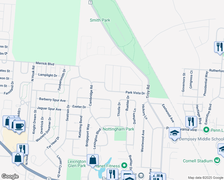 map of restaurants, bars, coffee shops, grocery stores, and more near 519 Ablemarle Circle in Delaware