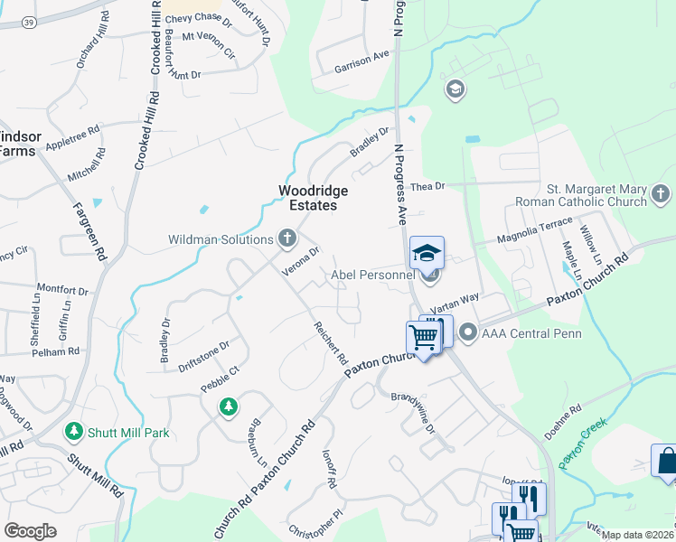 map of restaurants, bars, coffee shops, grocery stores, and more near in Dauphin County