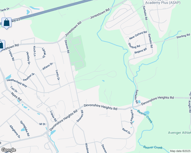 map of restaurants, bars, coffee shops, grocery stores, and more near 6701 Plowman Ridge in Harrisburg