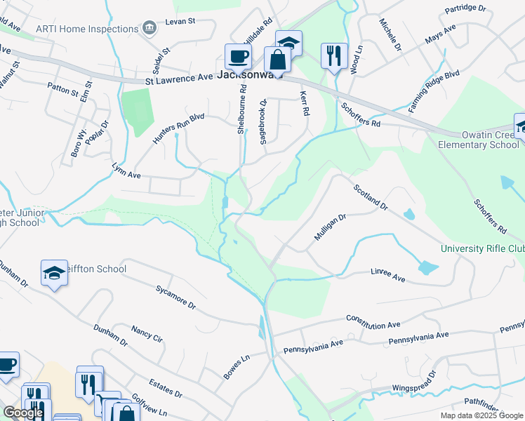 map of restaurants, bars, coffee shops, grocery stores, and more near 1001 Shelbourne Road in Reading