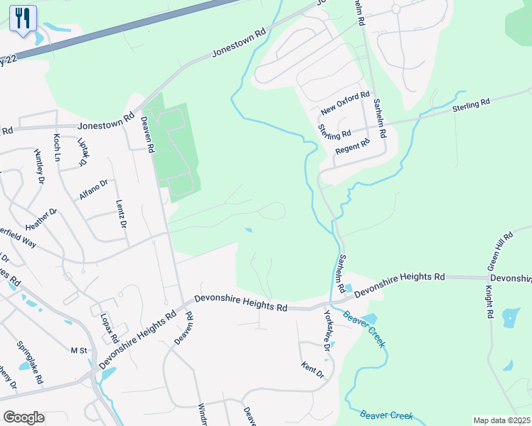 map of restaurants, bars, coffee shops, grocery stores, and more near 6532 Plowman Ridge in Harrisburg