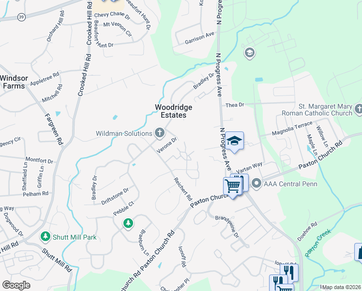 map of restaurants, bars, coffee shops, grocery stores, and more near in Dauphin County