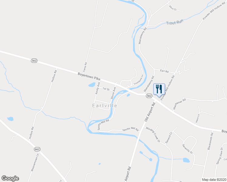 map of restaurants, bars, coffee shops, grocery stores, and more near 150 1st Street in Douglassville