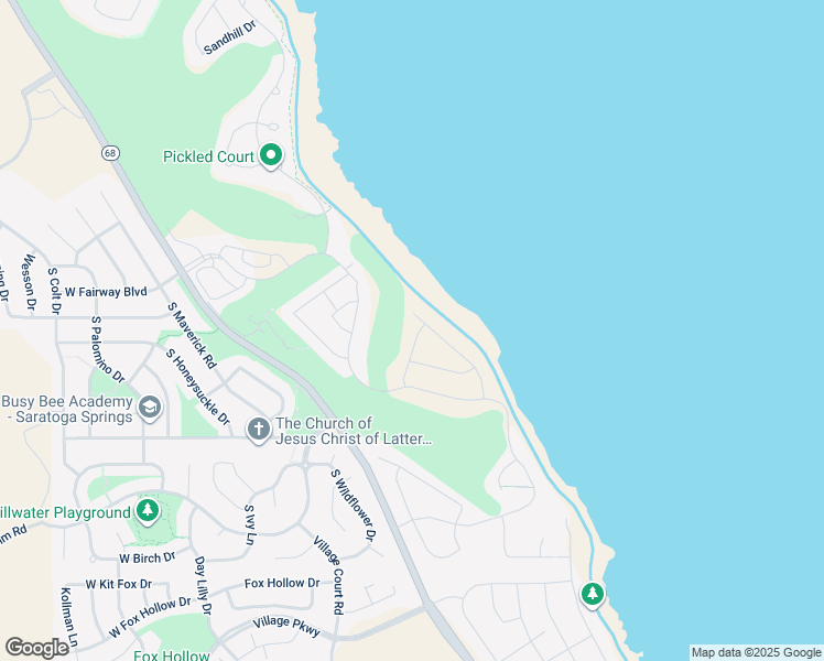 map of restaurants, bars, coffee shops, grocery stores, and more near 2397 South Serene Way in Saratoga Springs